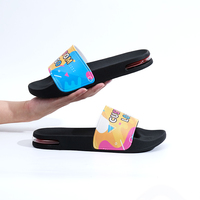 Sandales plates personnalisables à bout ouvert Pantoufles de chambre à coucher pour hommes et femmes Chaussures à bulles d'air à personnaliser