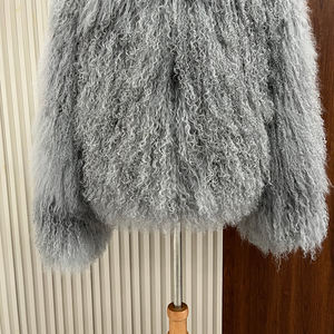 Cappotto in Vera Pelliccia di Pecora Mongola con Collo a O, Personalizzabile, Vendita all'Ingrosso - Product Image 5