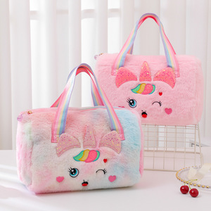 <span class=keywords><strong>Borsa</strong></span> a Tracolla Grande a Forma di Unicorno in Peluche, Zaino Portaoggetti con Design a Cuore, <span class=keywords><strong>Borsa</strong></span> per Bambini con Nastro Arcobaleno Glitterato, Cina - Product Image 4