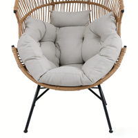 Fauteuil suspendu en métal surdimensionné pour l'extérieur, moderne et robuste, avec dossier inclinable
