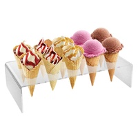 Support en acrylique transparent pour cornets de glace, capacité 8 trous, présentoir pour cornets de gaufres et pour la présentation de barbes à papa, idéal pour les restaurants