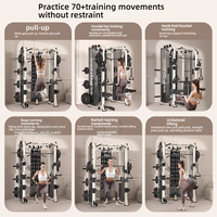 Structure de musculation Smith en acier pour la maison, rack à squats multifonctionnel, équipement d'entraînement complet avec une capacité de 130 kg