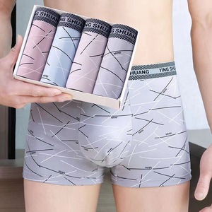 Set di 4 Slip da <span class=keywords><strong>Uomo</strong></span> Taglia Grande L-4XL, <span class=keywords><strong>Boxer</strong></span> Senza Cuciture alla Moda, Mutande Stampate Traspiranti - Product Image 4