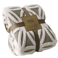 Luxe Ultra-Peluche Portable Style Américain Agneau Jacquard 100% Polyester Double Couche Doux Chaud Sieste Jeter Tricoté Couverture D'hiver