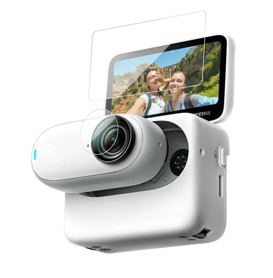 Iphone 7 için 9HD Anti-scratch koruyucu temperli cam ekran filmi Insta360 GO3 Lens ve LCD Film eylem kamera aksesuarları