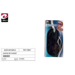 Antifaz Sleep Mask Black Soft Eye Cover For Travel And Rest 12 Pcs Pack - Product Image 1