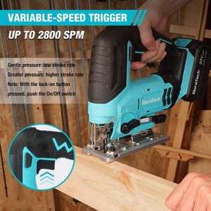 Sierra de calar inalámbrica de 20 V con velocidad ajustable, soplador de polvo y kit de herramientas de 7 cuchillas para madera, metal y plástico - Product Image 6