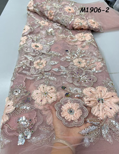 Nigeriano <span class=keywords><strong>abito</strong></span> da festa in pizzo francese con perline con <span class=keywords><strong>paillettes</strong></span> ecologiche con motivo animale decorato ordine minimo 5 yarde per matrimoni - Product Image 2