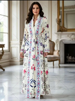 Cardigan long plissé ombré à devant ouvert, élégant et modeste, manteau maxi pour femmes, couvre-vêtement élégant pour les soirées, abaya musulmane