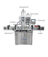 Machine de capsulage automatique industrielle à haute efficacité LT-VC30-CF équipée d'un alimentateur de bouchons pour bouteilles et bocaux ronds en verre ou PET