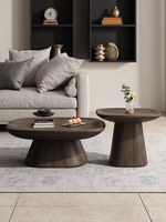 Ensemble de tables basses de style Wabi-Sabi vintage pour salon, usage domestique, en bois de noyer noir, design haut de gamme, minimaliste, créatif, pour petits espaces
