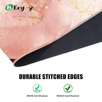 Tapis de souris de jeu personnalisé en marbre rose antidérapant en caoutchouc et polyester tapis de souris de jeu à sublimation grand tapis de bureau Vente en gros