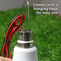 Lampe à boule LED SMD2835 12V DC blanc pur, cordon à clip de 1,2 mètre, température de couleur 3000K-6500K, 1080 lumens, durée de vie de 8000 heures, CRI 80