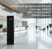Diffuseur d'arômes intelligent commercial, couvrant une surface de 3000 m³, adapté aux hôtels, aux grands centres commerciaux, aux salles d'exposition.