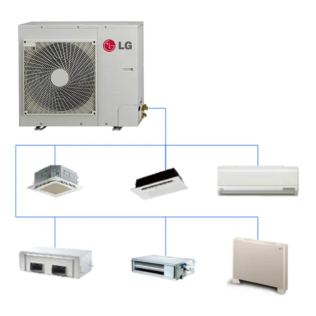 LG Mini VRF Vrv Multi Split Inverter Duct R410a R32 Cassette Ceiling Fan Coil Ac Dc Air Cooler 5 Ton Central Air Conditioning