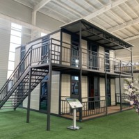 Maison conteneur moderne à deux étages extensible, pliable à double aile, avec salle de bain et cuisine, design ferme, pour usage bureautique