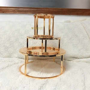 Juego de 3 bandejas para pasteles y postres de pies altos Soporte cuadrado para pasteles de <span class=keywords><strong>hierro</strong></span> para mesa de postres elegante - Product Image 5