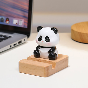 Cute Cartoon Panda Phone <b>Stand</b> Resin Desk Ornament Anti Slip Compact Design Office <b>Desktop</b> Decoration Single Piece Package - Product Image 4