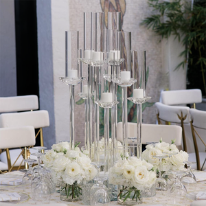Bougeoir en <span class=keywords><strong>Cristal</strong></span> Transparent avec Couvercle pour Centre de Table de Mariage - Product Image 1