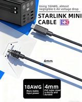 Kabel PVC Tahan Air 3M/5M Starlink Mini Tipe C ke DC untuk Pengisian Cepat Starlink Mini