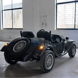 Voiture électrique miniature classique, cabriolet de rue avec 2 sièges en cuir et boîte de vitesses automatique, alimentée par batterie au lithium, voiturette de golf classique - Product Image 5
