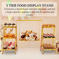 Support à dessert créatif de luxe en fer à plusieurs niveaux, présentoir à gâteaux en métal multi-étages, plateau de service pour fêtes et anniversaires, décoration de table