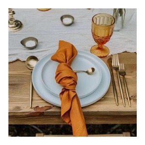Venta al por mayor fiesta restaurante boda Mesa servilleta algodón Lino servilleta paño - Product Image 1