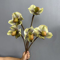 Kunstmatige Paphiopedilum decoratieve boeket voor kantoor, tuin decoratie, huisdecoratie, kunststof kunstbloem, kunstplanten