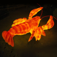 Grande statue élégante d'extérieur en résine, sculpture de crabe de homard en fibre de verre