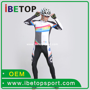 Ensemble de maillot de cyclisme décontracté à manches longues, rayures arc-en-ciel, léger et respirant, pour les trajets quotidiens et le cyclisme - Product Image 3