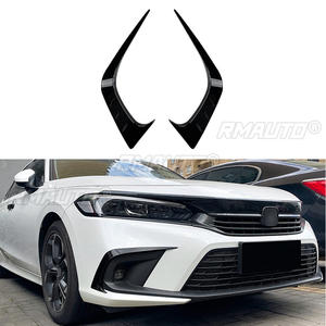 Kit carrosserie pour Honda Civic 11e génération 2021+ : séparateur de pare-chocs avant, aileron latéral, déflecteur d'air, lame de vent, aspect carbone/noir brillant - Product Image 1