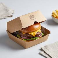 Support à collation en papier kraft incliné avec logo personnalisé pour frites, gaufres aux œufs, pommes de terre – Boîte d'emballage alimentaire en papier kraft