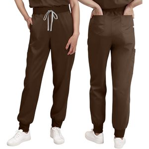 FOXA Women's Scrub Pants Mid Rise Cargo Jogger With 6 Pockets Soft Knitted Breathable Drawstring Pants For Medical Casual - Product Image 2