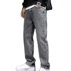 Jeans Grises para Hombre de Alta Calidad, Cómodos, Transpirables, Elásticos, Estilo Y2K, Hip Hop, Moda Ejecutiva, Nuevos, Versátiles, Venta al Por Mayor - Product Image 1