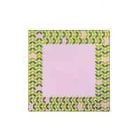 Jeu de Mahjong Américain MCM en Velours Bleu Marine Rétro Géométrique Floral, avec Pochette à Tuiles Artistique à 3 Couches, Bam Bird Boutique