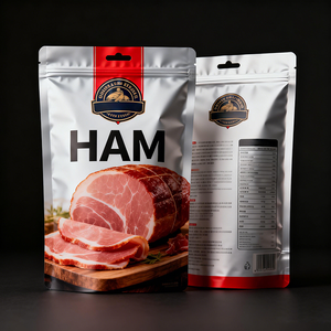 Bolsa <span class=keywords><strong>de</strong></span> plástico impresa personalizada con cierre trasero para envasado <span class=keywords><strong>de</strong></span> mariscos, carne congelada, jamón asado, bolsa para jamón - Product Image 4