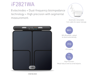 Connessione Wifi bilancia da bagno 8 elettrodi di impedenza per il monitoraggio della salute con 18 misure BMI acqua Smart grasso corporeo - Product Image 2