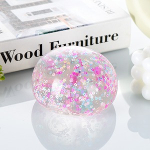 Pelota Antiestrés Suave de Rebote Lento, Pelota de Ventilación con Purpurina Brillante y Colorida, Pelota de Maltosa Aurora, Juguete para Apretar - Product Image 6
