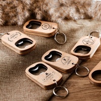 Ouvre-bouteille en bois de hêtre porte-clés avec ouvre-bouteille vierge en bois personnalisé vente en gros
