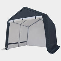 Abri de voiture en toile avec structure en acier pour l'extérieur, avec couverture imperméable double couche, 12' x 12'