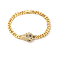 Nouveaux bijoux hip-hop américains pour femmes et enfants, en alliage de laiton micro-incrusté de zircon, motif léopard, cadeau de fête