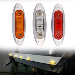 6 LED 12V 24V Truck Bumper Clear Side Marker Lamp Indicator Waterproof IP67 for Truck Tractor Bus Boat