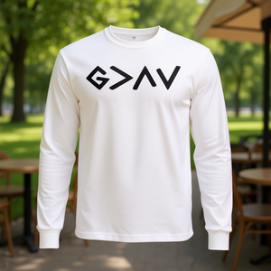 God Is Faithful Christian <b>Long</b> <b>Sleeve</b> <b>T</b>-<b>Shirt</b> <b>White</b> Unisex Adult Size - Product Image 3