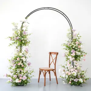 Jiema individueller runder Eisenbogen Hintergrund-Requisiten Hochzeitsfotos künstliche Blume und Pflanze