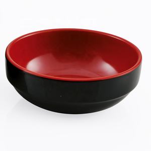 Vaisselle de service de restaurant personnalisée Style coréen Bol à riz en mélamine rouge noire de <span class=keywords><strong>5.5</strong></span> pouces - Product Image 1