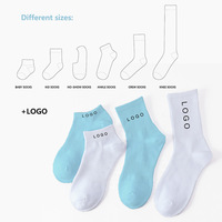 Chaussettes unisexes blanches en coton pour adultes, personnalisables avec logo brodé, pour le sport