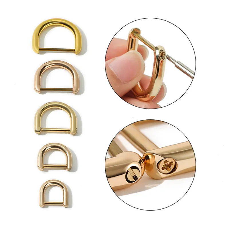 Kim loại D-Ring với vít Túi chuỗi dây đeo quyến rũ D Vòng Kim Loại D nhẫn cho hành lý Túi Túi Xách Phụ Kiện phần cứng