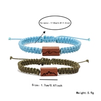 Bracelet tressé en bois avec breloque « Vœux Éternels » pour couple, bijou tendance pour homme et femme, cadeau unisexe