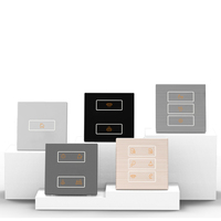 Interrupteur mural intelligent KNX 1/2/3/4 gangs, 4 touches, automatisation domestique, bouton poussoir intelligent, entièrement métallique, panneau métallique pour éclairage mural
