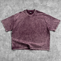 T-shirt basique pour homme, version ample, imprimé à la cire, rétro, couleur unie, streetwear, vieilli, personnalisable